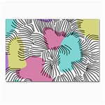 Lines Line Art Pastel Abstract Multicoloured Surfaces Art Postcard 4 x 6  (Pkg of 10)