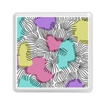 Lines Line Art Pastel Abstract Multicoloured Surfaces Art Memory Card Reader (Square)