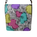 Lines Line Art Pastel Abstract Multicoloured Surfaces Art Flap Closure Messenger Bag (L)