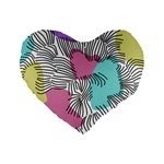 Lines Line Art Pastel Abstract Multicoloured Surfaces Art Standard 16  Premium Flano Heart Shape Cushions
