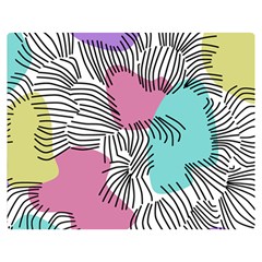 Lines Line Art Pastel Abstract Multicoloured Surfaces Art Two Sides Premium Plush Fleece Blanket (Teen Size) from ArtsNow.com 60 x50  Blanket Back