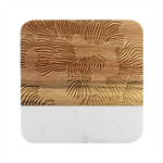 Lines Line Art Pastel Abstract Multicoloured Surfaces Art Marble Wood Coaster (Square)