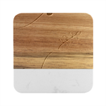 Pink Pattern Line Art Texture Minimalist Design Marble Wood Coaster (Square)