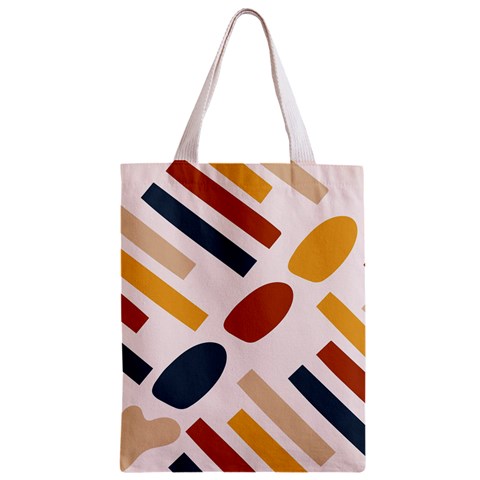 Boho Bohemian Style Design Minimalist Aesthetic Pattern Art Shapes Lines Zipper Classic Tote Bag from ArtsNow.com Front