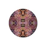 Pink on brown Rubber Coaster (Round)