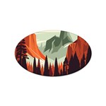 Mountain Travel Canyon Nature Tree Wood Sticker Oval (100 pack)