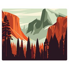 Mountain Travel Canyon Nature Tree Wood Two Sides Premium Plush Fleece Blanket (Teen Size) from ArtsNow.com 60 x50  Blanket Back