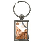 Bohemian Digital Minimalist Boho Style Geometric Abstract Art Key Chain (Rectangle)