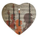 Music Notes Score Song Melody Classic Classical Vintage Violin Viola Cello Bass Heart Ornament (Two Sides)