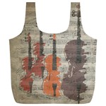 Music Notes Score Song Melody Classic Classical Vintage Violin Viola Cello Bass Full Print Recycle Bag (XL)