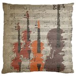 Music Notes Score Song Melody Classic Classical Vintage Violin Viola Cello Bass Large Premium Plush Fleece Cushion Case (Two Sides)