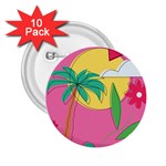 Ocean Watermelon Vibes Summer Surfing Sea Fruits Organic Fresh Beach Nature 2.25  Buttons (10 pack) 