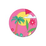 Ocean Watermelon Vibes Summer Surfing Sea Fruits Organic Fresh Beach Nature Magnet 3  (Round)