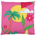 Ocean Watermelon Vibes Summer Surfing Sea Fruits Organic Fresh Beach Nature Standard Premium Plush Fleece Cushion Case (One Side)