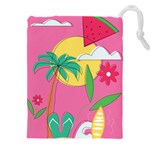 Ocean Watermelon Vibes Summer Surfing Sea Fruits Organic Fresh Beach Nature Drawstring Pouch (4XL)