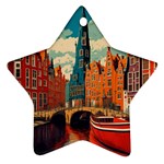 London England Bridge Europe Buildings Architecture Vintage Retro Town City Star Ornament (Two Sides)