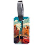 London England Bridge Europe Buildings Architecture Vintage Retro Town City Luggage Tag (two sides)