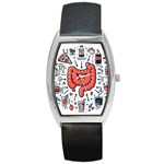 Health Gut Health Intestines Colon Body Liver Human Lung Junk Food Pizza Barrel Style Metal Watch