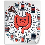 Health Gut Health Intestines Colon Body Liver Human Lung Junk Food Pizza Canvas 16  x 20 