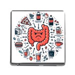 Health Gut Health Intestines Colon Body Liver Human Lung Junk Food Pizza Memory Card Reader (Square 5 Slot)