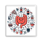 Health Gut Health Intestines Colon Body Liver Human Lung Junk Food Pizza Memory Card Reader (Square)