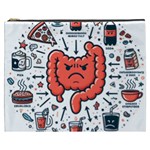 Health Gut Health Intestines Colon Body Liver Human Lung Junk Food Pizza Cosmetic Bag (XXXL)