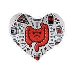 Health Gut Health Intestines Colon Body Liver Human Lung Junk Food Pizza Standard 16  Premium Heart Shape Cushions