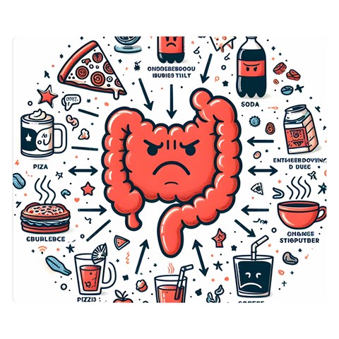 Health Gut Health Intestines Colon Body Liver Human Lung Junk Food Pizza Two Sides Premium Plush Fleece Blanket (Kids Size) from ArtsNow.com 50 x40  Blanket Front