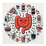 Health Gut Health Intestines Colon Body Liver Human Lung Junk Food Pizza Banner and Sign 4  x 4 