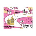 Roadmap Trip Europe Italy Spain France Netherlands Vine Cheese Map Landscape Travel World Journey Premium Plush Fleece Blanket (Mini)