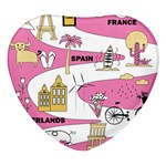 Roadmap Trip Europe Italy Spain France Netherlands Vine Cheese Map Landscape Travel World Journey Heart Glass Fridge Magnet (4 pack)