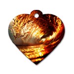 Wave Art Mood Water Sea Beach Dog Tag Heart (Two Sides)