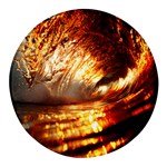 Wave Art Mood Water Sea Beach Round Glass Fridge Magnet (4 pack)