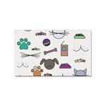 Cat Dog Pet Doodle Cartoon Sketch Cute Kitten Kitty Animal Drawing Pattern Sticker Rectangular (100 pack)