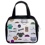 Cat Dog Pet Doodle Cartoon Sketch Cute Kitten Kitty Animal Drawing Pattern Classic Handbag (Two Sides)