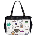 Cat Dog Pet Doodle Cartoon Sketch Cute Kitten Kitty Animal Drawing Pattern Oversize Office Handbag (2 Sides)