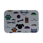 Cat Dog Pet Doodle Cartoon Sketch Cute Kitten Kitty Animal Drawing Pattern Open Lid Metal Box (Silver)  