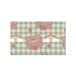 Bear Cartoon Pattern Strawberry Rainbow Nature Animal Cute Design Sticker Rectangular (100 pack)