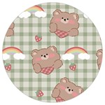 Bear Cartoon Pattern Strawberry Rainbow Nature Animal Cute Design Round Trivet