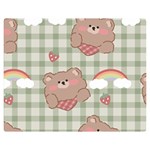 Bear Cartoon Pattern Strawberry Rainbow Nature Animal Cute Design Premium Plush Fleece Blanket (Medium)