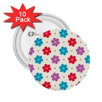 Abstract Art Pattern Colorful Artistic Flower Nature Spring 2.25  Buttons (10 pack) 