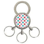 Abstract Art Pattern Colorful Artistic Flower Nature Spring 3-Ring Key Chain