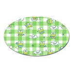 Frog Cartoon Pattern Cloud Animal Cute Seamless Oval Magnet