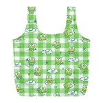 Frog Cartoon Pattern Cloud Animal Cute Seamless Full Print Recycle Bag (L)