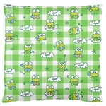 Frog Cartoon Pattern Cloud Animal Cute Seamless Large Premium Plush Fleece Cushion Case (One Side)