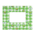 Frog Cartoon Pattern Cloud Animal Cute Seamless White Tabletop Photo Frame 4 x6 