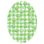 Frog Cartoon Pattern Cloud Animal Cute Seamless UV Print Acrylic Ornament Oval