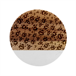 Bacteria Virus Monster Pattern Marble Wood Coaster (Round)