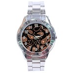 Background Beautiful Decorative Wallpaper Decor Backdrop Digital Graphic Design Trends Unique Style Stainless Steel Analogue Watch