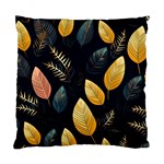 Gold Yellow Leaves Fauna Dark Background Dark Black Background Black Nature Forest Texture Wall Wall Standard Cushion Case (Two Sides)